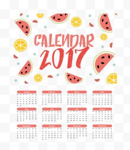水果西瓜背景新年日历