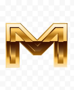金属质感设计字母M