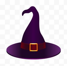 紫色女巫帽万圣节