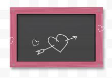 粉色教室黑板插画
