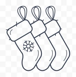 三只圣诞长筒袜
