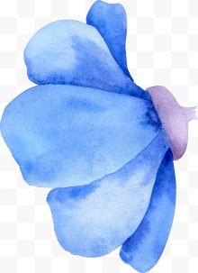 水彩蓝色鲜花花瓣