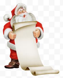 圣诞老人手里的纸张...