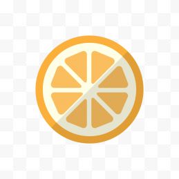 手绘橙色柠檬片