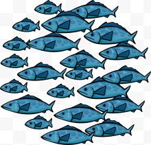 世界海洋日蓝色鱼群...