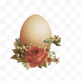 感恩节花卉装饰鸡蛋