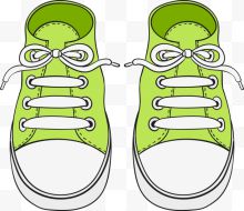 卡通绿色矢量鞋子图