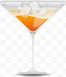 三角杯橙色矢量鸡尾酒