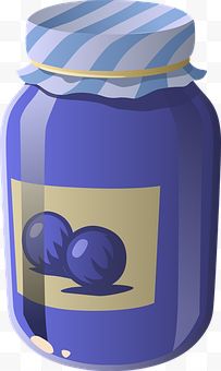 卡通一瓶蓝莓酱