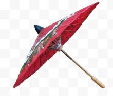 古风伞红色雨伞图标
