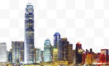 香港城市房屋夜景