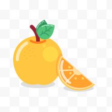 黄色卡通橙子水果