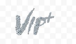 银色钻石发光钻石VIP字体排版设计