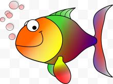 吐泡泡的彩色小鱼