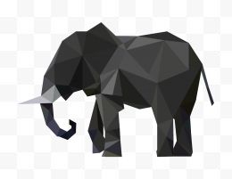 几何色块大象