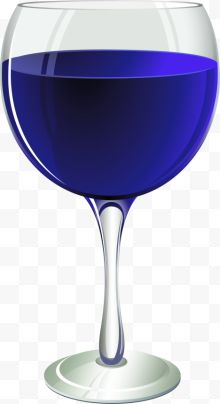 蓝色简约酒杯装饰图案