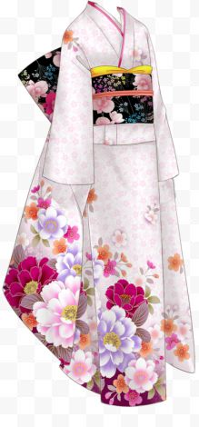 白色花纹日本服饰