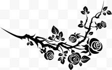 欧式黑色玫瑰花朵设计