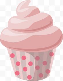 粉色水彩纸杯蛋糕