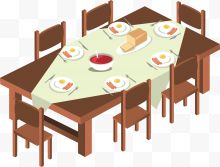 一个矢量褐色餐桌