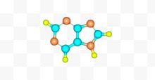 蓝色嘌呤分子形状