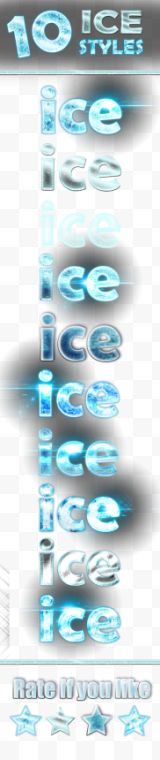 冬季蓝色冰冻效果字体样式...