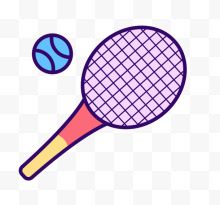 彩色手绘弯曲网球