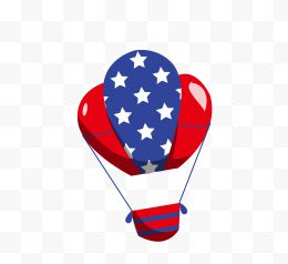 矢量美国国旗样式热气球