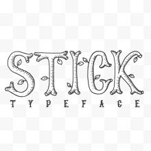 手绘线稿数字字母STICK