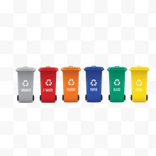 彩色的垃圾分类垃圾桶设计...