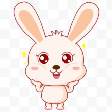卡通白色兔子可爱兔子...