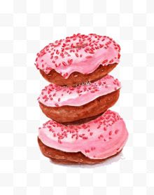 三个粉色甜甜圈
