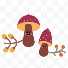 两朵可爱的小蘑菇