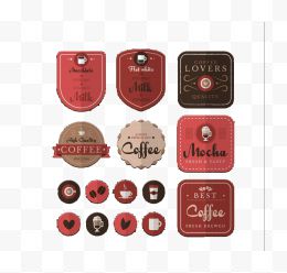 15款质感咖啡标签矢量图