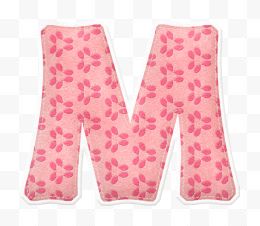 艺术字体皮革材质粉色M