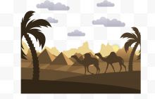 埃及沙漠金字塔骆驼...