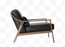 黑色皮革装饰躺椅