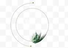 绿色树枝圆形装饰