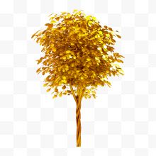 金黄色发财树