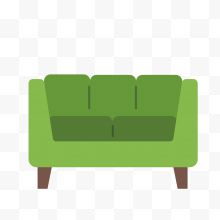 绿色呼吸清新沙发矢量图标图