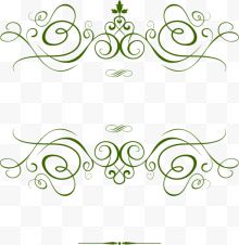绿色花纹对称婚礼