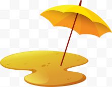 夏天黄色沙滩大伞