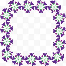 紫色小花方形边框