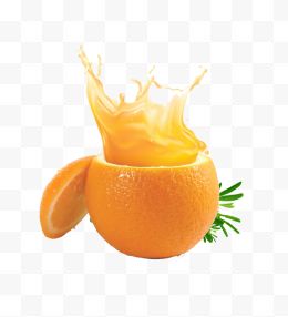 飞溅创意橙汁装饰图案...