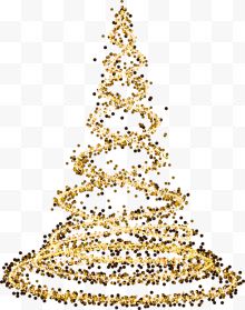 金色闪耀曲线圣诞树...