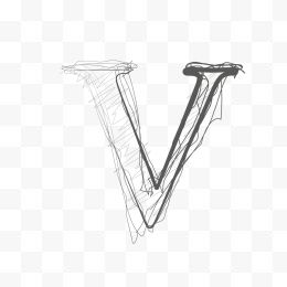 铅笔绘制字母V