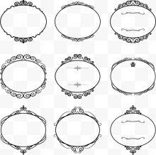 欧式椭圆形边框装饰