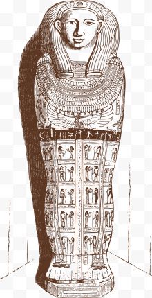 古埃及矢量卡通棺椁