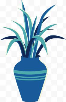 赛利亚蓝色花瓶插植物