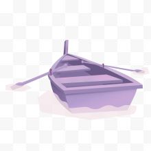 卡通手绘紫色的小船